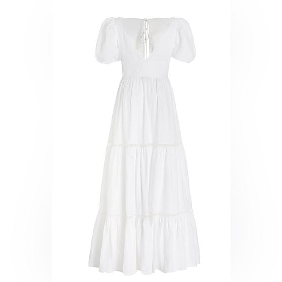 ANDRES OTALORA Exclusive Canoa Button-Front Tiered Linen Maxi Dress (Size 4) - Picture 6 of 7